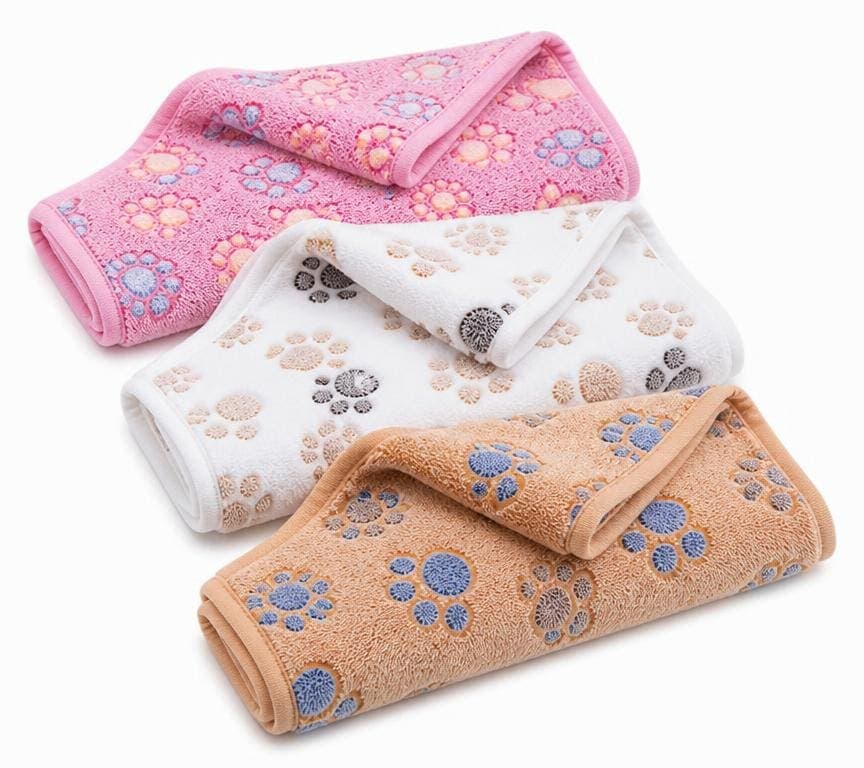 Fleece Paw-Print Pet Blankets, 3-Pack view 3