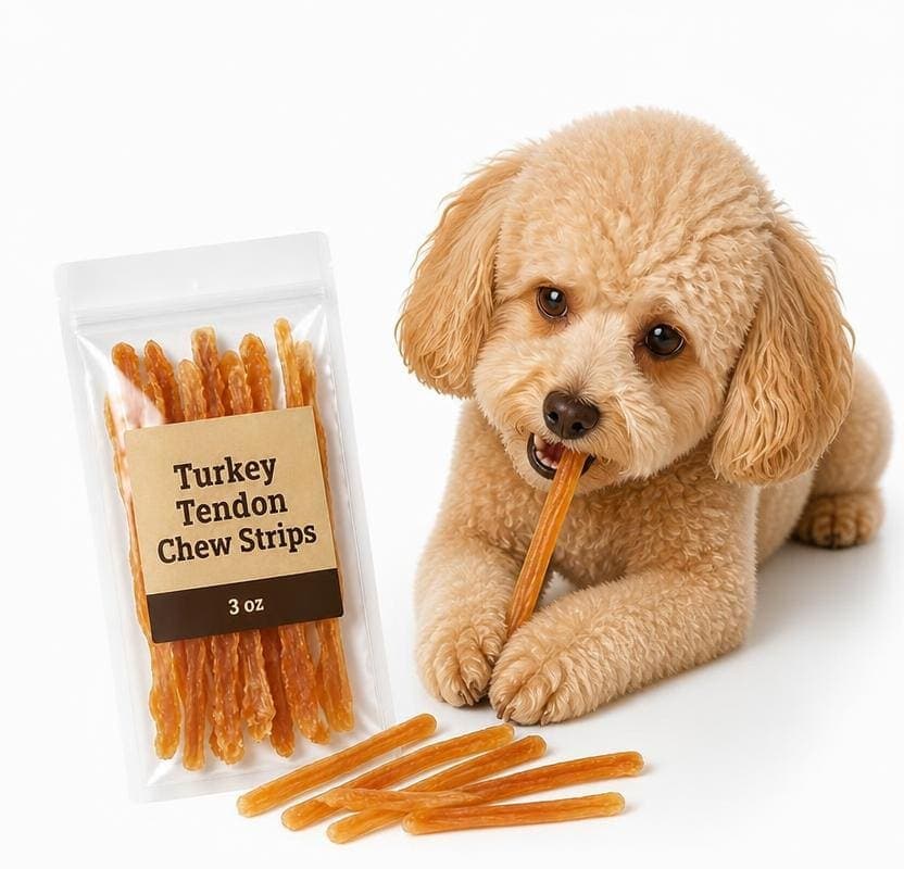 Turkey Tendon Chew Strips, 3 oz view 3
